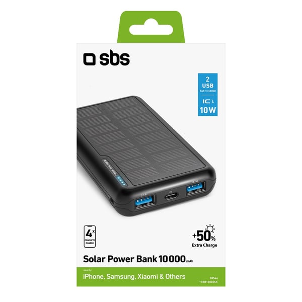 Miniatyrbillede 2 af 3: SBS TTBB10000SK powerbank 10000 mAh Sort