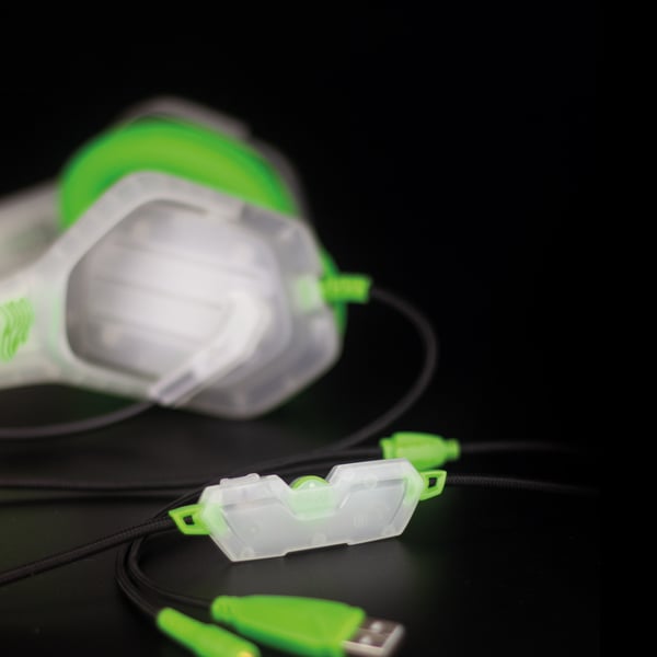 Miniatyrbillede 4 af 6: Blade Gaming Ghost Headset Ledningsført Spil Grøn, Transparent, Hvid