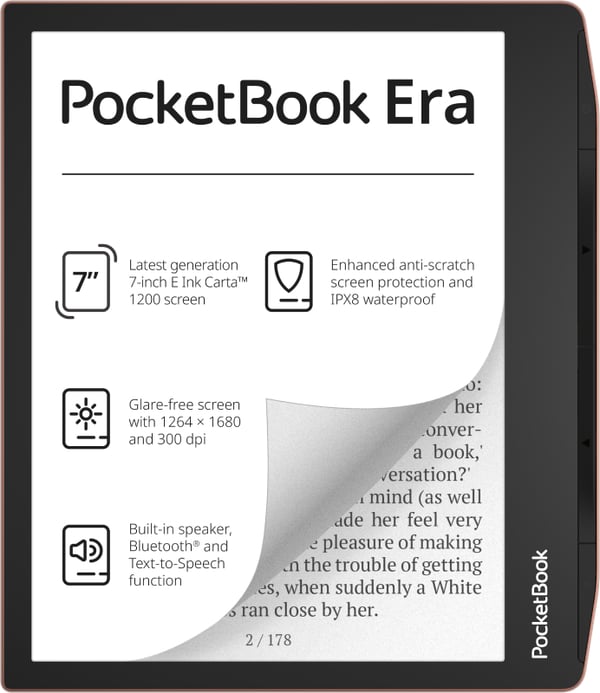 Miniatyrbillede 1 af 4: PocketBook Era Stardust e-bog-læser Berøringsskærm 16 GB Sort, Kobberfarve