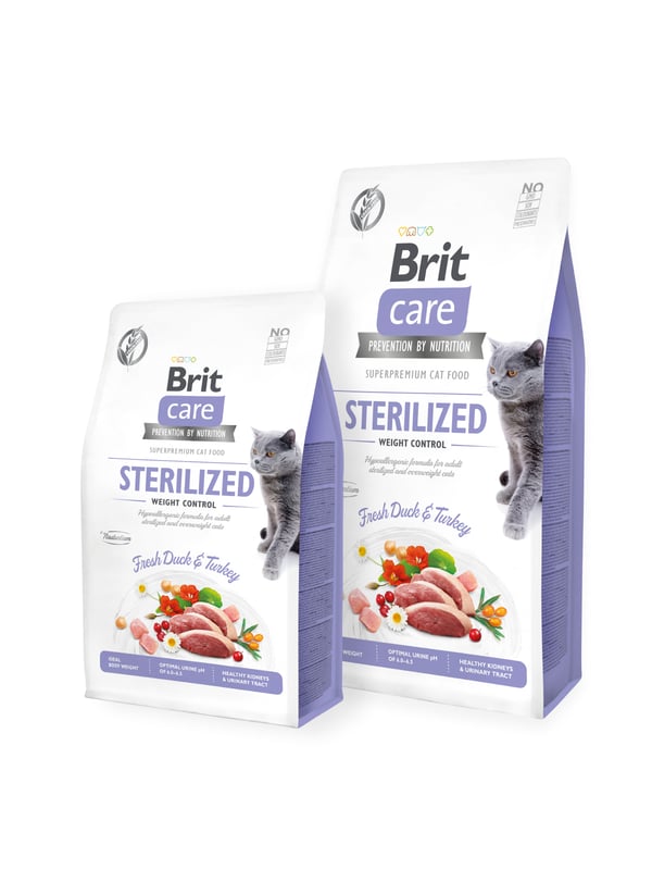Brit 8595602540785 torrfoder till katt 7 kg Vuxen Anka, Kalkon