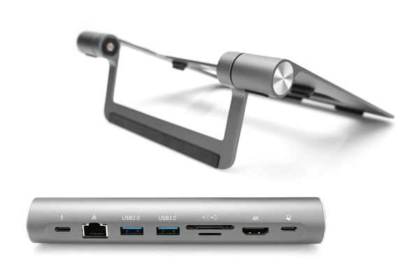 Miniatyrbillede 9 af 12: DIGITUS Variabel Notebookstander med 7-Port Pop-Out USB-C® Dockingstation