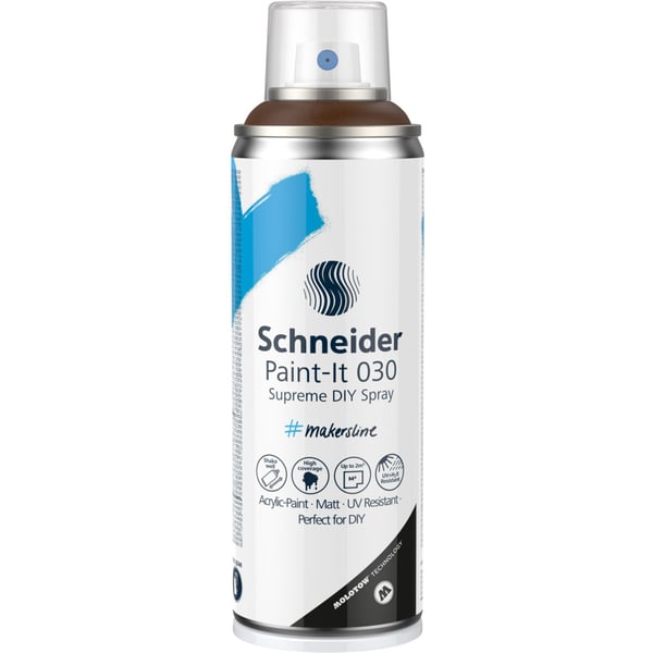 Schneider Schreibgeräte Paint-It 030 Supreme DIY Spray akrylmaling 200 ml Brun Spraydåse Schneider Schreibgeräte Paint-It 030 Supreme DIY Spray akrylmaling 200 ml Brun Spraydåse