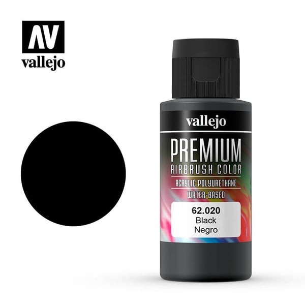 Pikkukuva 2 / 2: Vallejo 62.020 akryyliväri 60 ml Musta Pullo