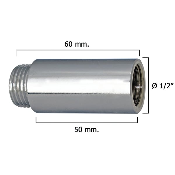 Wolfpack Alargadera Redonda Cromo 1/2' x 50