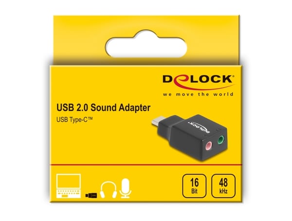 Miniatyrbillede 3 af 4: DeLOCK 67128 kabel kønsskifter 1 x USB 2.0 C 2 x 3.5 mm Sort