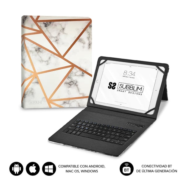 SUBBLIM SUBKT5-BTTW10 tastatur til mobil enhed QWERTY Spansk Bluetooth Flerfarvet