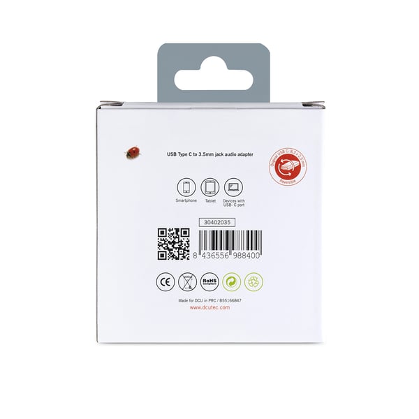 Miniatyrbillede 2 af 3: DCU Advance Tecnologic 30402035 USB-kabel USB 2.0 0,1 m USB C Hvid