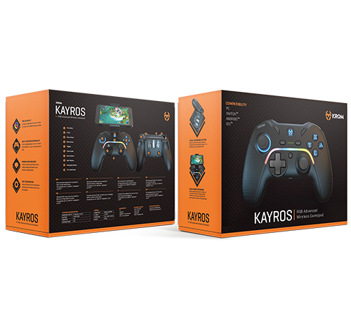 Krom Kayros Musta Bluetooth Pad-ohjain Analoginen/Digitaalinen Android, Nintendo Switch, PC, iOS