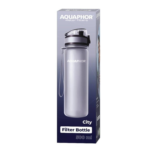 Miniatyrbillede 4 af 5: AQUAPHOR City Vandfiltreringsflaske 0,5 L Grå