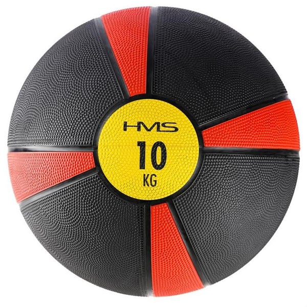 HMS Fitness NK10 medicinbold 10 kg Sort, Rød