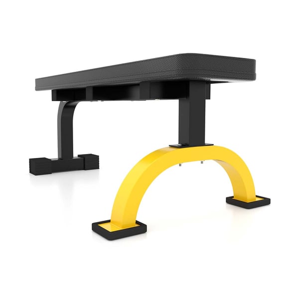 Miniatyrbillede 4 af 11: HMS Fitness L8012 Flad vægttræningsbænk Motionscenter, Hjem Sort, Gul