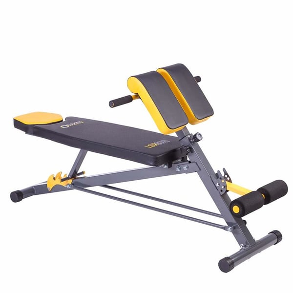 HMS Fitness LSR8311 Tasainen painonnostopenkki Säädettävä istuin Koti Musta, Keltainen