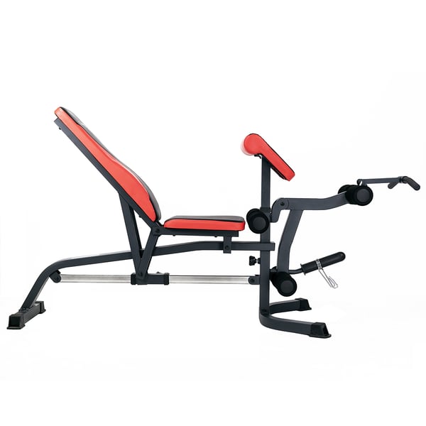 HMS Fitness LS3050 Justerbar vægttræningsbænk Justerbar ryglæn Justerbart sæde Motionscenter Sort, Rød