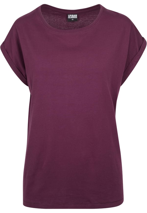 Urban Classics Ladies Extended Shoulder Tee T-paita Pyöreä kaula-aukko Lyhyt hiha Puuvilla, Neulekangas