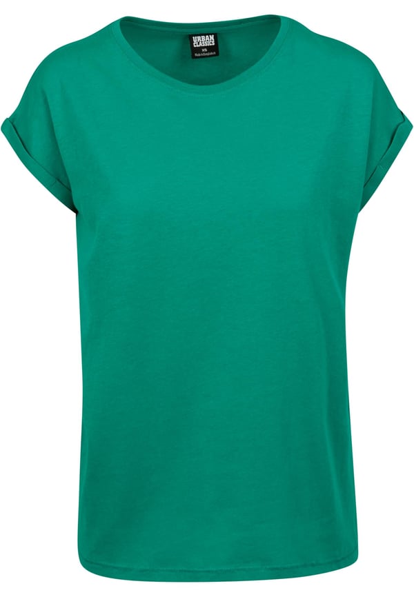Urban Classics Ladies Extended Shoulder Tee T-paita Pyöreä kaula-aukko Lyhyt hiha Puuvilla, Neulekangas