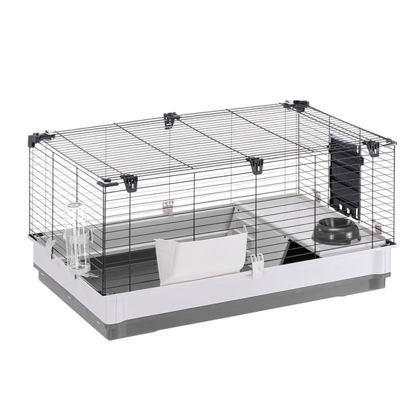 Miniatyrbillede 3 af 4: Ferplast Krolik Large Marsvin, Rabit Grå, Hvid