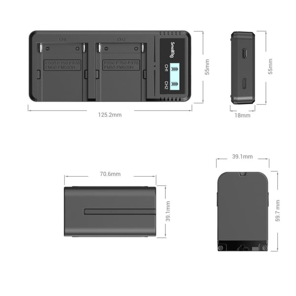 Miniatyrbillede 4 af 8: SmallRig 3823 batterioplader Batteri til digitalkamera Vekselstrøm