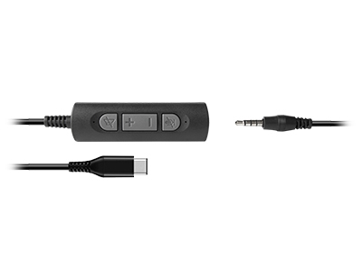 Hamlet HHEADM-CJM kuulokkeet ja kuulokemikrofoni Langallinen Pääpanta Toimisto/puhelukeskus USB Type-C Musta