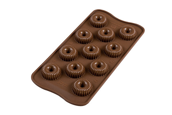 Miniatyrbillede 5 af 8: Silikomart Scg49 Choco Crown slik- & chokoladeform Silikone Brun