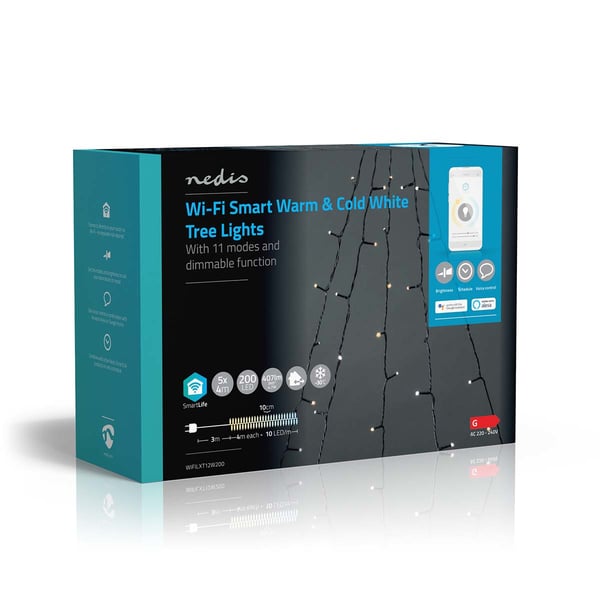 Miniatyrbillede 7 af 12: Nedis WIFILXT12W200 dekorativ belysning Dekorativ lyskæde 200 pære(r ) LED 4,62 W G