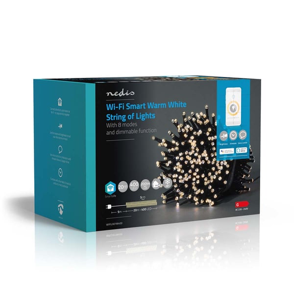 Miniatyrbillede 4 af 9: Nedis WIFILX01W400 dekorativ belysning Dekorativ lyskæde 400 pære(r ) LED 3,34 W G