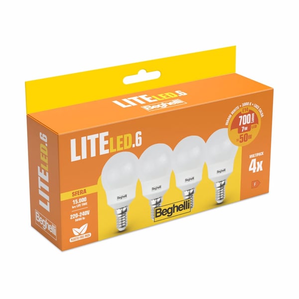 Miniatyrbillede 3 af 3: Beghelli LiteLED.6 energy-saving lamp Varm hvid 3000 K 7 W E14 F