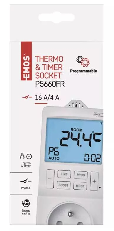 Miniatyrbild 4 av 7: Emos P5660FR termostater AC Vit