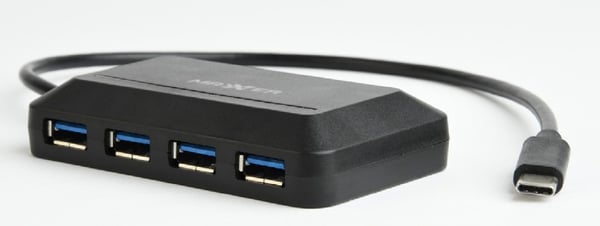 Pikkukuva 1 / 3: Maxxter ACT-HUB3C-4P keskitin USB 3.2 Gen 1 (3.1 Gen 1) Type-A 5000 Mbit/s Musta