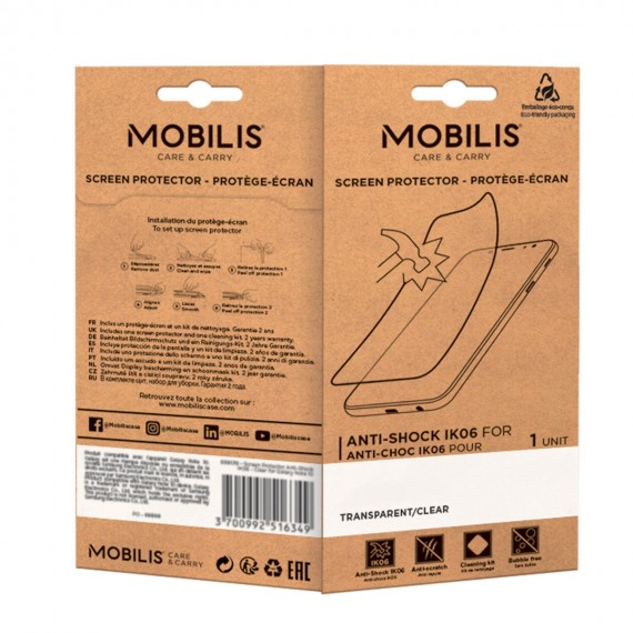 Mobilis Näytönsuoja matkapuhelimelle - särkymätön, iskunkestävä, IK06