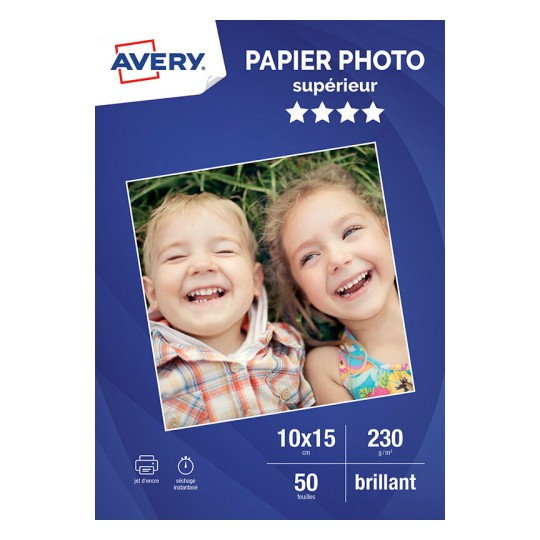 Avery 2497-50 fotopapir A6 Hvid Glans
