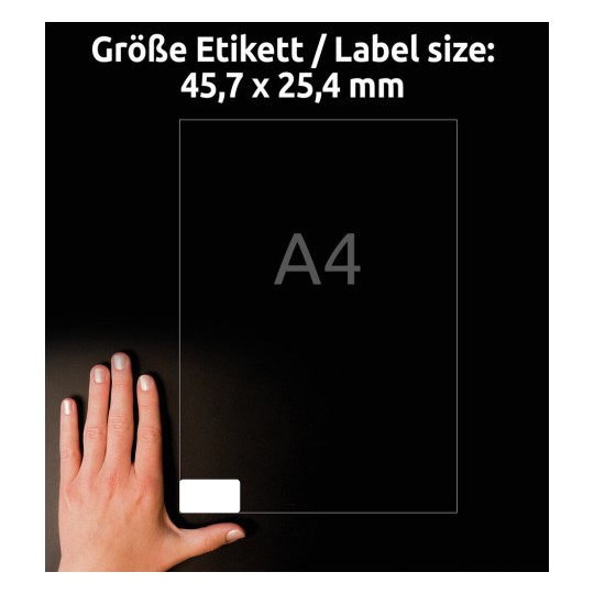Avery LR7654-100 självhäftande etiketter Rektangel Permanent Vit 4000 styck