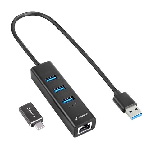Sharkoon 4044951037575 - Langaton - USB 3.2 Gen 1 (3.1 Gen 1) Type-C - Musta - USB 3.2 Gen 1 (3.1