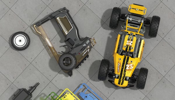 Amewi RC Bil Oldschool Buggy DIY/Uden Batteri 63 Dele gul/8+