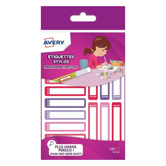 Miniatyrbillede 1 af 3: Avery RESMI30F selvklæbende etiket Afrundet rektangel Permanent Flerfarvet 30 stk