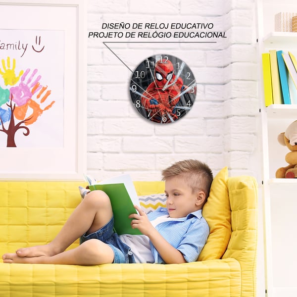 Miniatyrbild 2 av 10: ERT Group LCMWCSPIDERM002 vägg- och bordsklocka Digital väggklocka Circel Multifärg