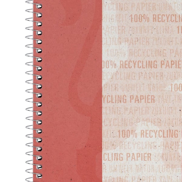 Oxford Recycling Collegeblock blok og notesblok A5+ 80 ark Rød