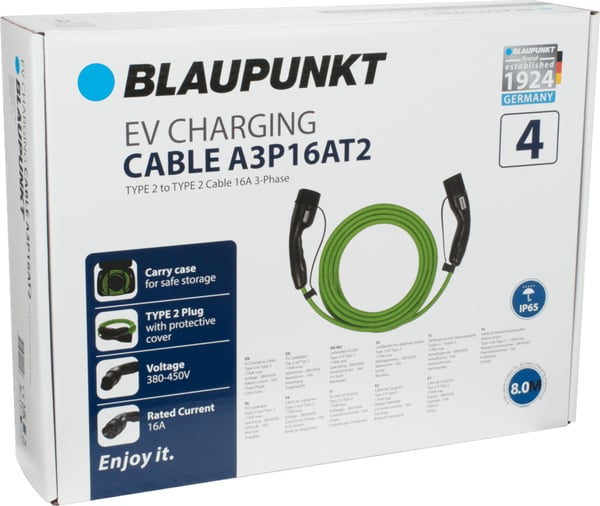 Pikkukuva 2 / 4: Blaupunkt A3P16AT2 sähköajoneuvojen latausjohto Vihreä Tyyppi 2 3 5 m