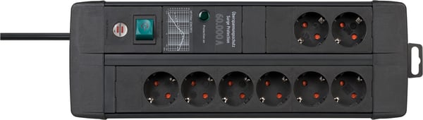 Brennenstuhl 1256000698 stikdåse 3 m 8 AC stikkontakt(er) Indendørs Sort