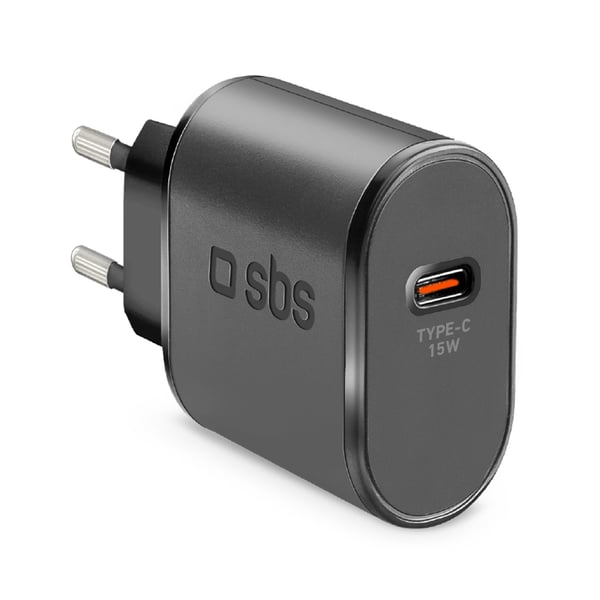 Miniatyrbillede 1 af 2: SBS TETRTC15W oplader til mobil enhed Universel Sort Vekselstrøm Hurtig opladning Indendørs