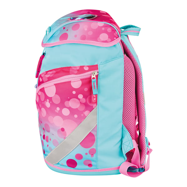 Herlitz SoftLight Plus GreenLine Pink Bubbles skoletaskesæt Pige Polyester Blå, Lyserød