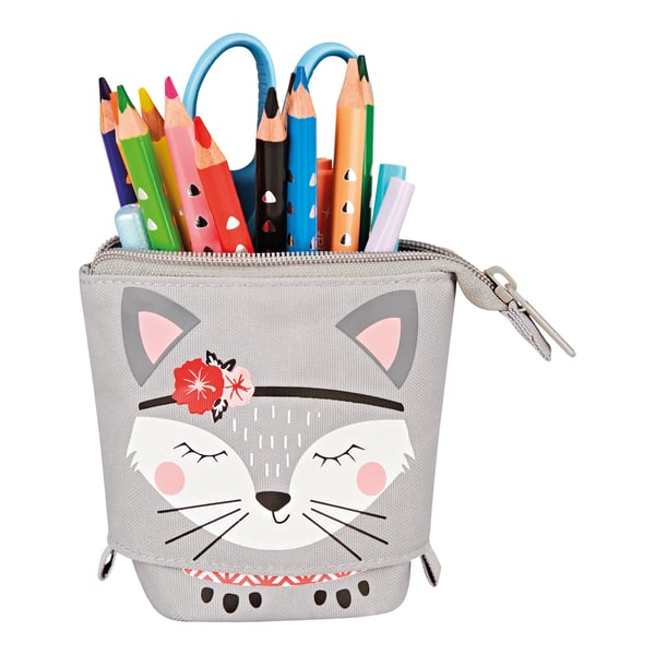 Herlitz Kitty Mjukt pennfack Polyester Grå, Rosa, Vit