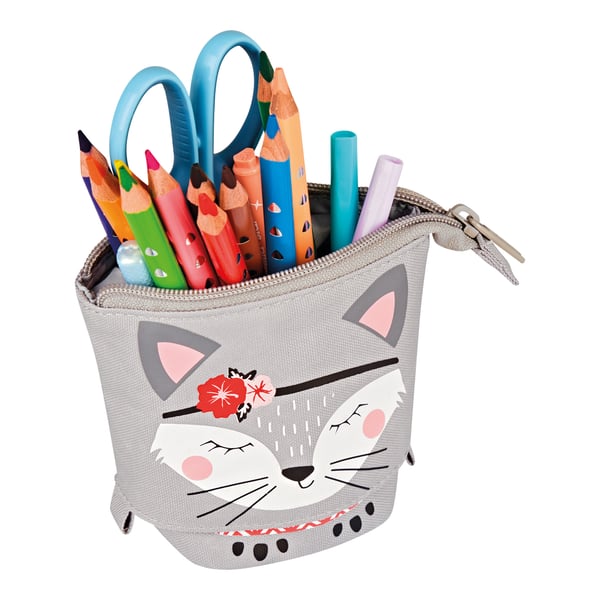 Herlitz Kitty Mjukt pennfack Polyester Grå, Rosa, Vit