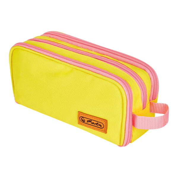 Herlitz Neon Mjukt pennfack Polyester Rosa, Gul