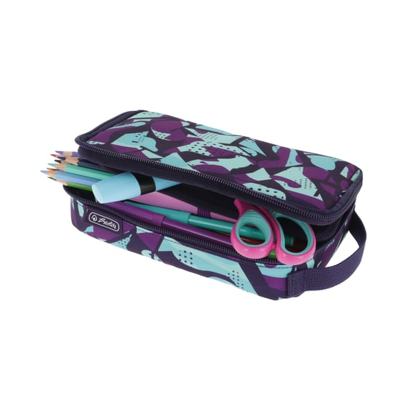 Herlitz 2 Go CamoPurple Blødt penalhus Polyester Blå, Lilla