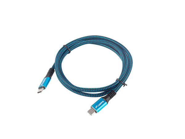 Lanberg CA-CMCM-45CU-0012-BK USB-kabel USB4 Gen 2x2 0,12 m USB C 100 W Sort, Blå