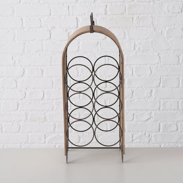 Miniatyrbillede 3 af 8: Boltze 2032275 vinflaskeholder Sort, Naturlig Metal, Træ