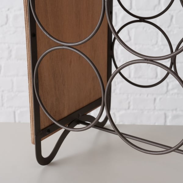 Boltze 2032275 vinflaskeholder Sort, Naturlig Metal, Træ