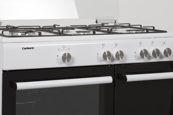 Miniatyrbillede 2 af 5: Corbero CCSF5GB922W komfur og ovn Fritstående komfur Elektrisk Gaskomfur Hvid