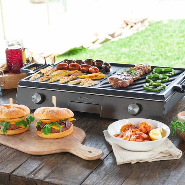Miniatyrbillede 3 af 10: Cecotec 03182 barbecue & grill Kogeø Elektrisk Sort, Rustfrit stål 3000 W