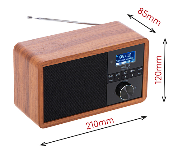 Adler AD 1184 radio Bærbar Digital Sort, Træ